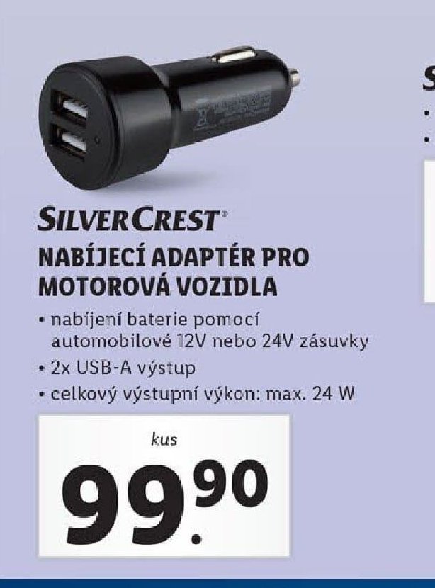 SILVERCREST nabíjecí adaptér pro motorová vozidla