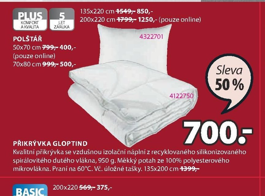PŘIKRÝVKA GLOPTIND - Jysk akcniletaky.com