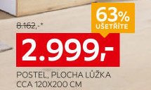 POSTEL, PLOCHA LŮŽKA CCA 120X200 CM