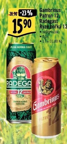 Gambrinus Patron 12, Radegast Ryze hořká 12