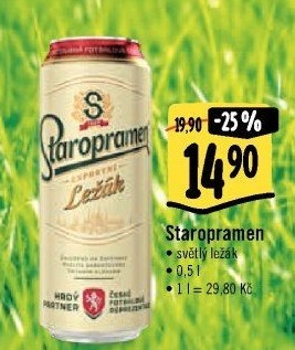 Pivo světlý ležák Staropramen