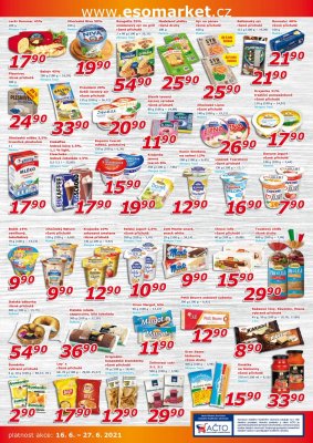 akční leták ESO MARKET 16.6.2021-27.6.2021