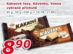 Oplatky kakaové řezy Sedita