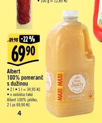 Albert 100% pomeranč s dužinou