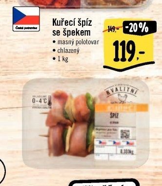 Kuřecí špíz se špekem