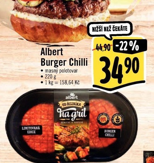 Burger Chilli Od řezníka na gril Albert