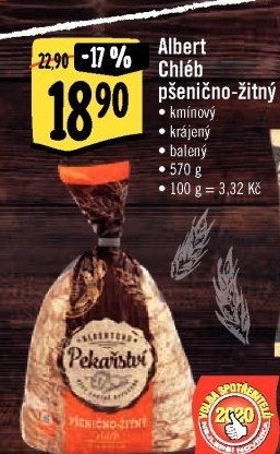 Chléb pšenično-žitný kmínový Albert