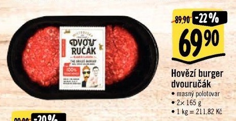 Hovězí burger dvouručák Kostelecké uzeniny
