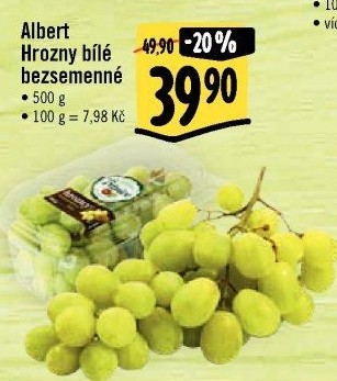 Hrozny bílé bezsemenné Albert