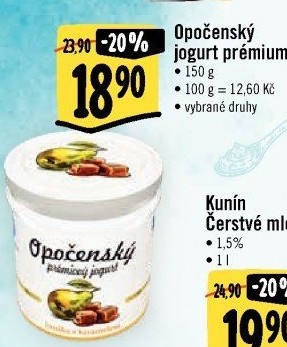 Jogurt ochucený Opočenský Prémiový Bohemilk