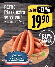 Párky extra se sýrem Albert Retro