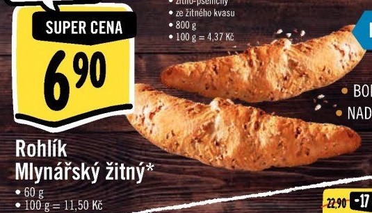 Rohlík Mlynářský žitný Albert