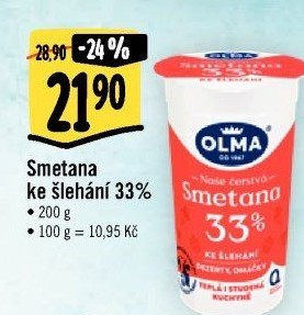 Smetana ke šlehání Olma 33%