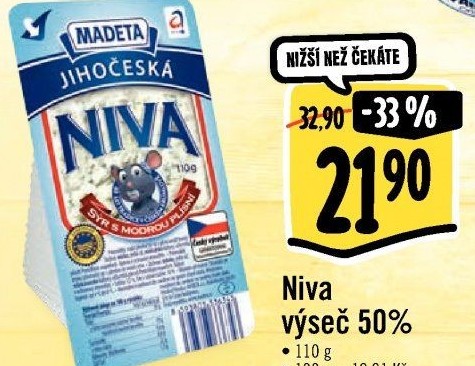 Sýr Niva Jihočeská 50% Madeta