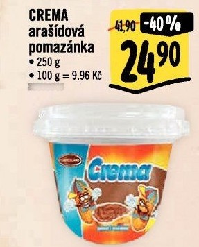 Arašídová pomazánka Crema Chocoland