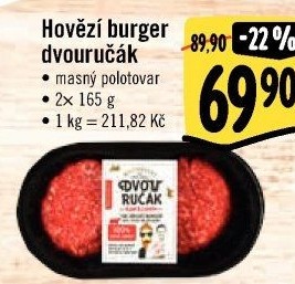 Hovězí burger dvouručák Kostelecké uzeniny