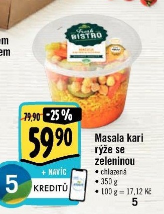 Kari rýže Masala se zeleninou Albert Fresh Bistro