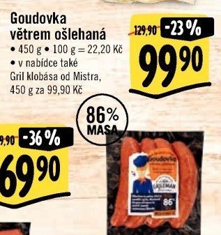 Klobása Goudovka větrem ošlehaná Láďa Grileman Kostelecké uzeniny