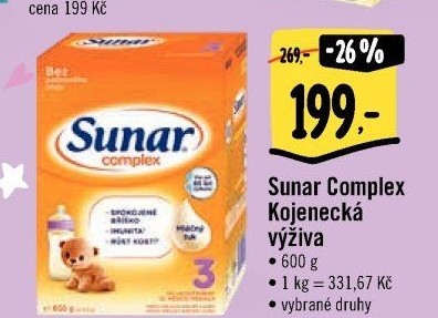 Kojenecké mléko Sunar Complex