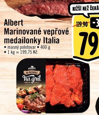 Marinované vepřové medailonky Italia Od řezníka na gril Albert