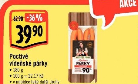 Párky vídeňské poctivé Kostelecké uzeniny