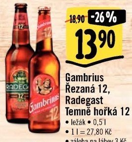 Pivo řezaný ležák 12° Gambrinus