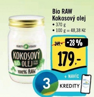 Raw kokosový olej bio Purity Vision