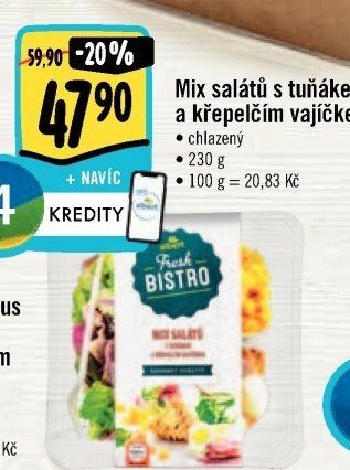 Salát s tuňákem a křepelčím vejcemAlbert Fresh Bistro