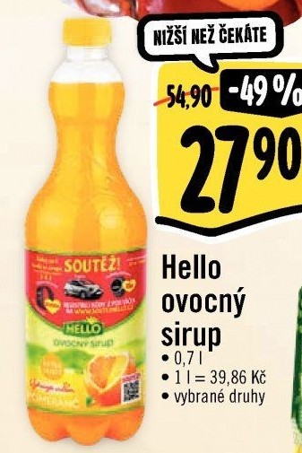 Sirup Extra hustý Hello