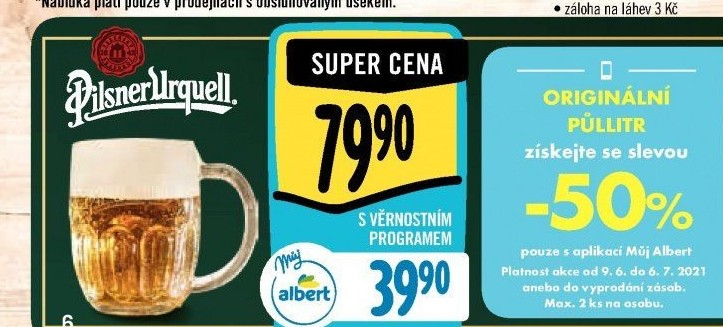 Sklenice na pivo Pilsner Urquell