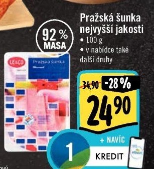 Šunka pražská nejvyšší jakosti LE&amp