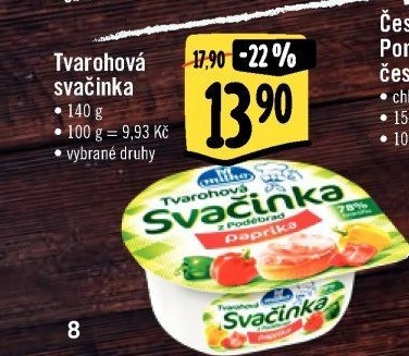 Svačinka zeleninový tvaroh Milko