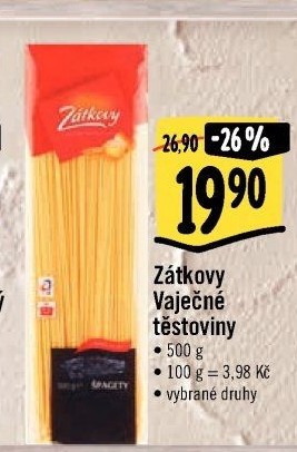 Těstoviny vaječné Zátkovy