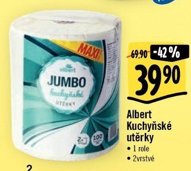 Utěrky kuchyňské 2vrstvé Jumbo Albert