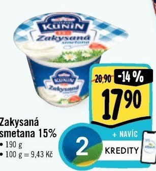 Zakysaná smetana Kunín 15%