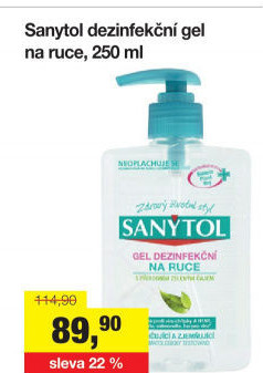 Dezinfekční gel na ruce Sanytol