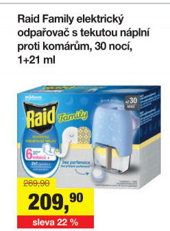 Odpařovač elektrický proti komárům Family Raid