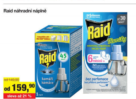 Odpařovač elektrický proti komárům Raid - náplň