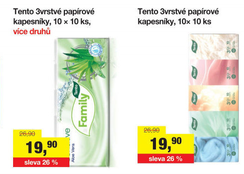 Papírové kapesníčky 3vrstvé Tento