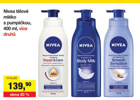 Tělová mléka Nivea