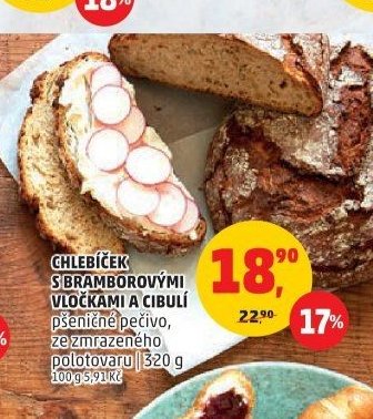 CHLEBÍČEK S BRAMBOROVÝMI VLOČKAMI A CIBULÍ