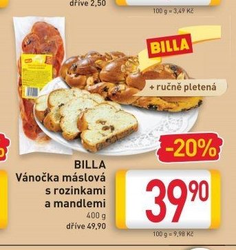 BILLA Vánočka máslová