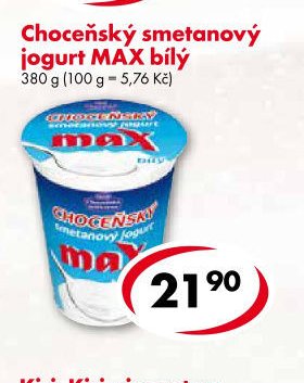 Choceňský smetanový jogurt MAX bílý