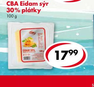 CBA Eidam sýr 30% plátky