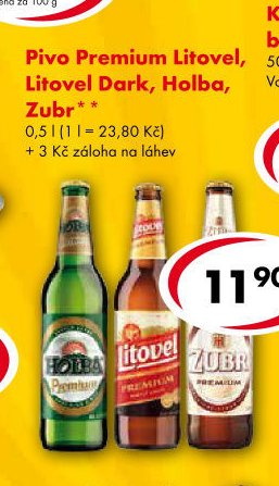 Pivo Premium Litovel, Litovel Dark, Holba, Zubr