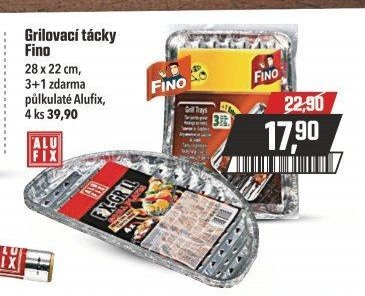 Grilovací tácky Fino 28 x 22 cm, 3+1 zdarma, půlkulaté Alufix