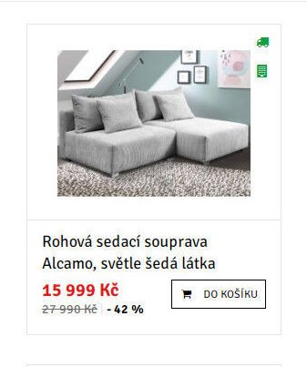 Rohová sedací souprava Alcamo, světle šedá látka - ASKO akcniletaky.com