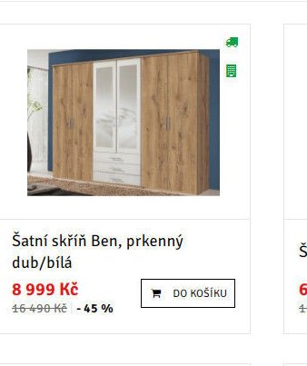 Šatní skříň Ben, prkenný dub/bílá - ASKO akcniletaky.com