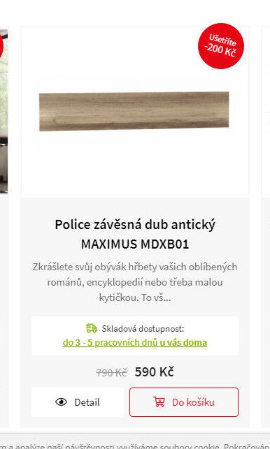 Police závěsná dub antický MAXIMUS MDXB01 - Jamall akcniletaky.com