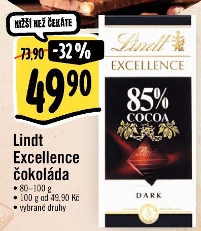Čokoláda Excellence Lindt